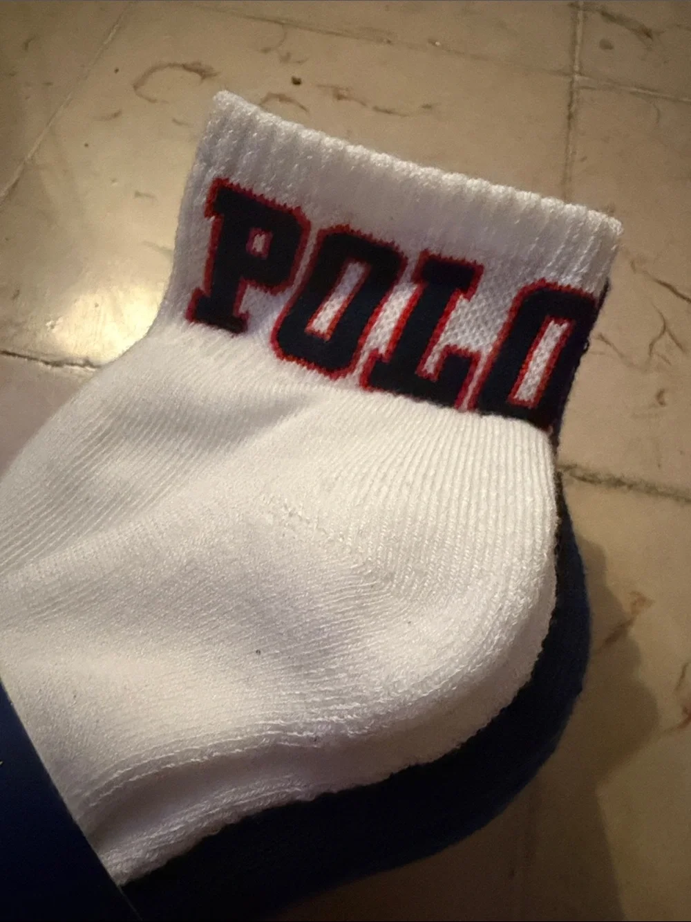 Polo by Ralph Lauren White & Navy Athletic Socks - 6 Pairs